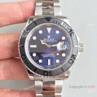 New Replica ROLEX Yacht-Master watch - SS Black Bezel Blue Dial 40mm Watch